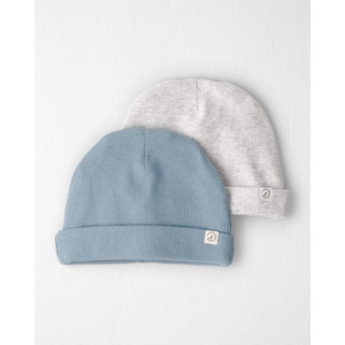 Baby 2-Pack Organic Cotton Rib Caps - Little Planet | Carter's