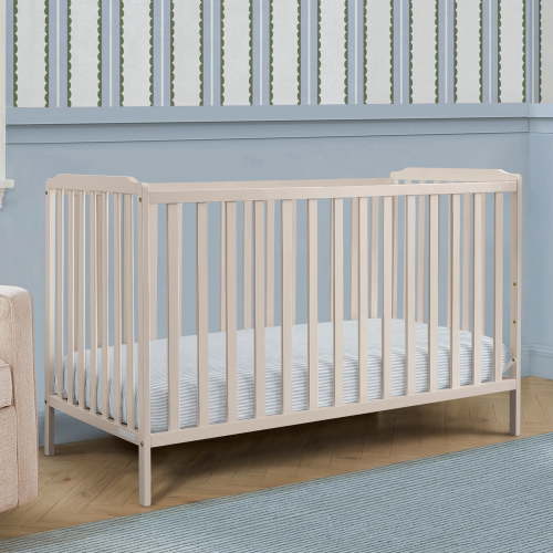 Delta Children Emmie 4-in-1 Convertible Crib - Converts from Baby Crib to Toddler Bed, Daybed and Sofa Bed, Fits Standard Full-Size Crib Mattress, Soft Beige