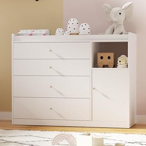 47.2" Diaper Changing Tables for Nursery Changing Station Nursery Organizer