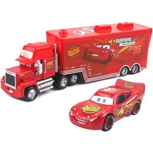 Mack Uncle Hauler Truck & Racer Toys 1:55 Diecast Model Vehical Birthday Car Toys for Boys Kids (Red No. 2)