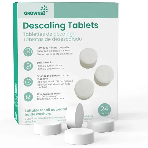 GROWNSY Descaling Tablets Descaler, 24 Descaling Tablets Compatible with Momcozy, Baby Brezza Bottle Washer, Effective for Bottle Washer, Warmer, Sterilizer, Formula Maker