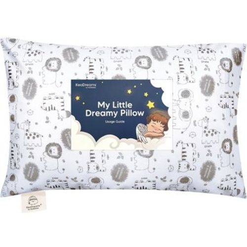 KeaBabies Toddler Pillow with Pillowcase, 13X18 Soft Organic Cotton Toddler Pillows for Sleeping, Kids Travel Pillow Age 2-5 (KeaSafari)