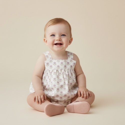 Organic Scalloped Top & Bloomers Set - Lavender