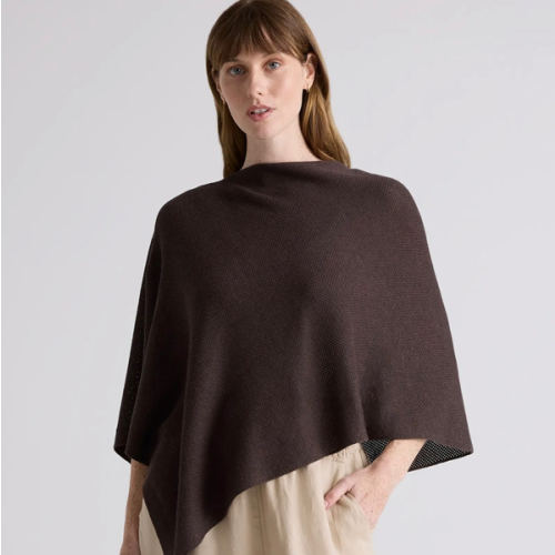 Lightweight Cotton Cashmere Nursing Shawl in Mocha Heather