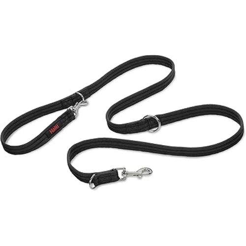 HALTI Training Leash - Multifunctional Double-Ended Dog Leash, Ideal for Anti-Pulling Dog Training. Easy to Use, Lightweight & Durable. Suitable for Medium to Large Dogs & Puppies (Size Large, Black)