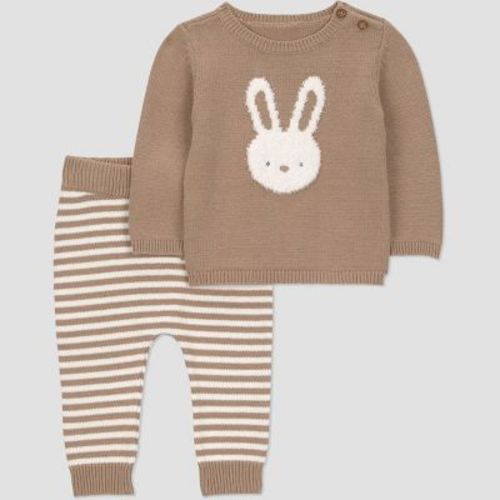 Carter's Just One You® Baby Boys' 2pc Bunny Sweater Top and Pants Set - Tan 9M