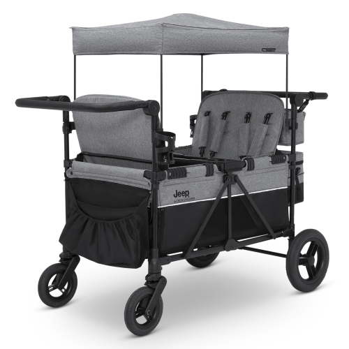 Jeep, Deluxe 4 Seater Stroller Wagon, Convertible Seats, Grey