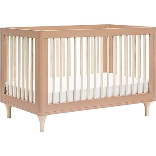 Babyletto Lolly 3-in-1 Baby Crib Convertible to Toddler Bed & Daybed, GREENGUARD Gold Certified, 4 Adjustable Heights - Includes Toddler Conversion Kit, Made of 100% Solid Wood - Canyon/Washed Natural