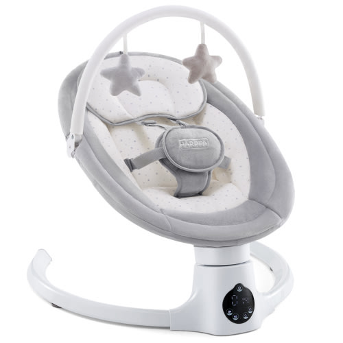 HARPPA, Baby Swing for Infants, Gray, 5 Sway Speeds, 10 Melodies