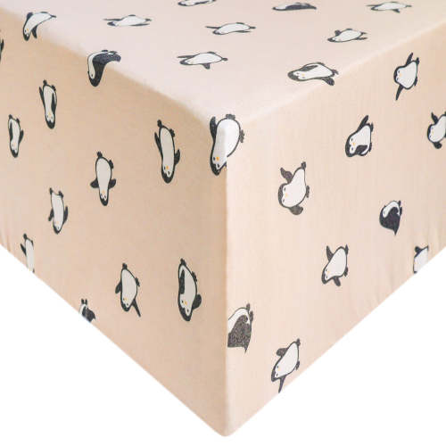 Premium Knit Fitted Crib Sheet - Penguins
