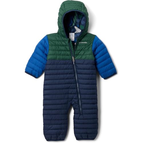 Columbia Kids Powder Lite II Reversible Bunting | Color: Collegiate Navy/Rain Forest/Mountain Blue | 0-3 months