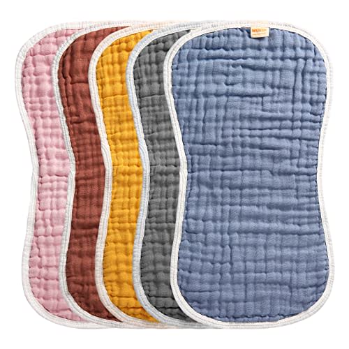 MUKIN Baby Burp Cloths -Burping Cloth Sets for Unisex Perfect for Newborn Burping Rags for Boys and Girls (Multicolored 2)