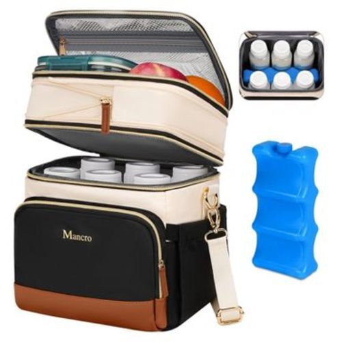 Narwey Expandable Breast Milk Cooler Travel Bag with Ice Pack