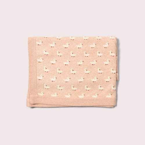 Puddle Ducks Knitted Organic Baby Blanket
