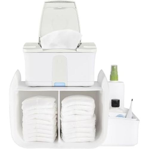 Amazon.com : Ubbi Tabletop Diaper Caddy, Diaper Storage, Caddy Organizer, White | Non-Skid Rubber Feet, Baby Diaper Caddy Organizer for Wipes & Baby Accessories, Newborn Nursery Essential : Baby