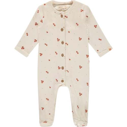 Orange Print Long Sleeve Footie, Print - Babyface | Maisonette