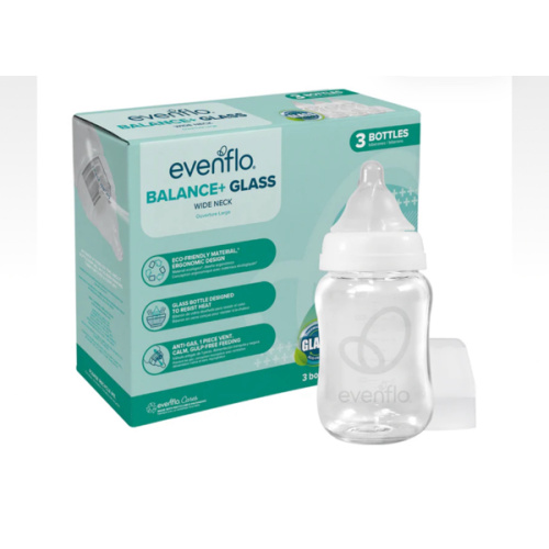 Evenflo Balance + Glass, Wide Neck Baby Bottles - 6oz, 3pk