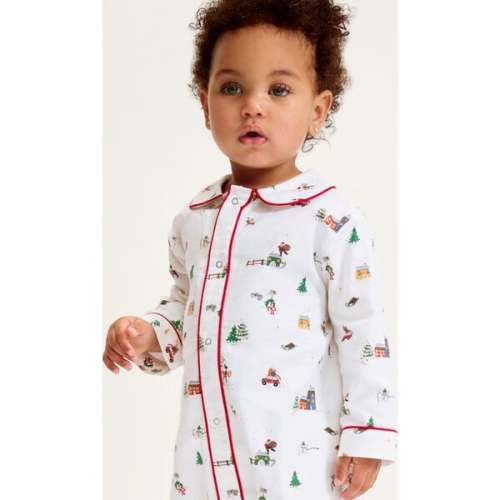 Baby's Twill Cambridge Romper in Holiday Town - Petite Plume | Maisonette