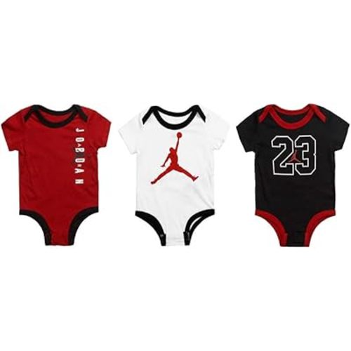 Nike Jordan Baby Assorted Bodysuits, 3-Pack (Gym Red(555955-R78)/Black)