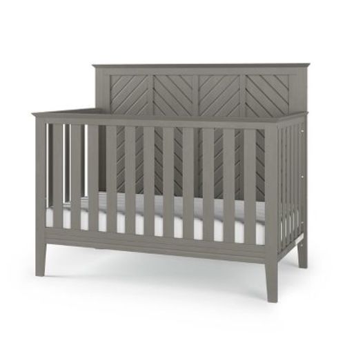 Child Craft Atwood 4-in-1 Convertible Crib, Converts to Day Bed, Toddler Bed and Full Size Bed, 3 Mattress Positions, Baby Safe Finish (Lunar Gray)