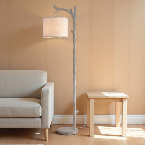 Oneach 61.5" Retro Floor Lamp for Living Room, Farmhouse Tree Trunk Deco Standing Lamp with Foot Switch for Bedroom,Office,Decor,Lighting