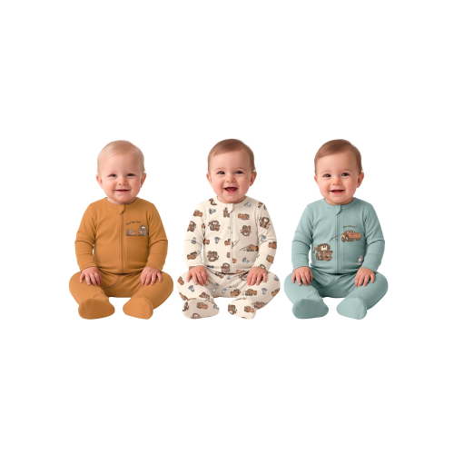 Disney Cars Baby Boys 3 Pack Sleep n’ Play Coverall, Sizes Newborn-9M