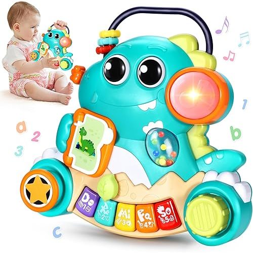 WITALENT Baby Toys 6-12 Months Dinosaur Piano Music Light Up Toys for 1 Year Old Boys Girls Infant Toys for 7 8 9 10 12 18 Months Interactive Piano Keyboard Toys Baby Christmas 1st Birthday Gifts