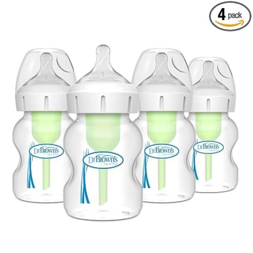Dr. Brown's Anti-Colic Options+ Wide-Neck Baby Bottles, 5 oz, 4-Pack