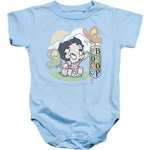 A&E Designs Betty Boop Baby Romper Infant Creeper Blue Butterflies Light Blue