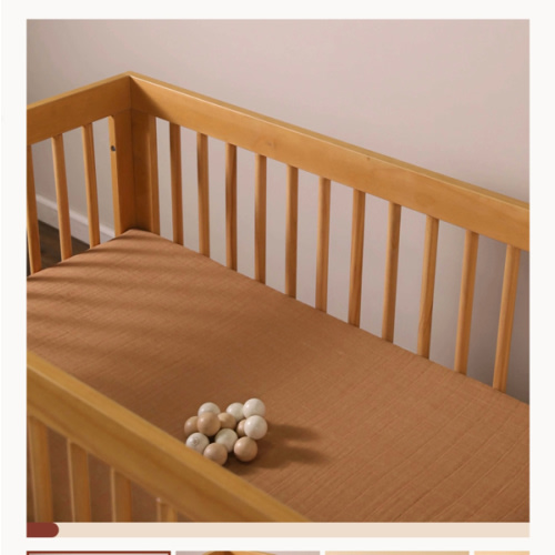 Babyletto Crib Sheet in GOTS Certified Organic Muslin Cotton - Burnt Sienna