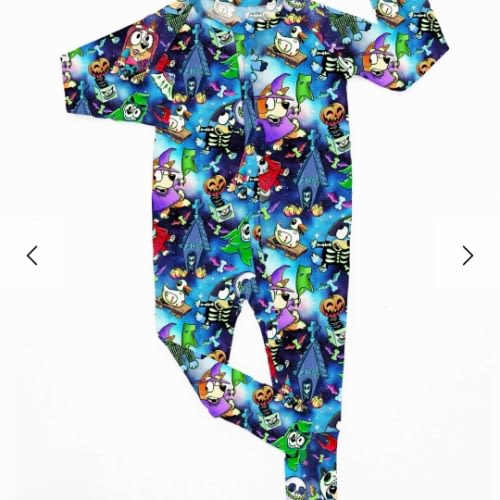 [Pre Sale] Boo Bash Creepin' it Blue - Bamboo Zippy Romper EST SHIP MID SEPT