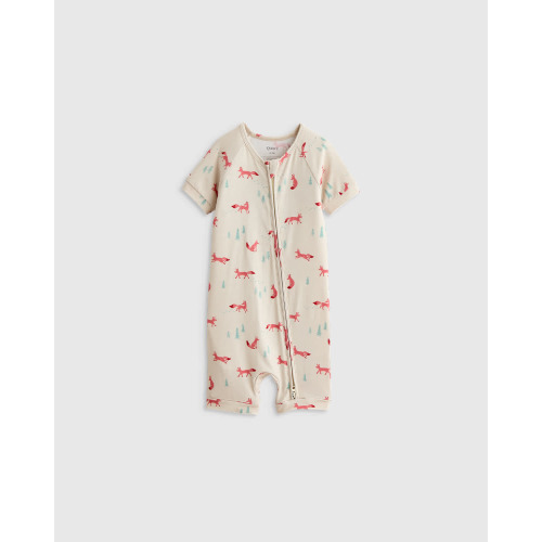 Bamboo Shortie Onesie Pajama in Fox