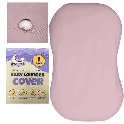 100% Waterproof Baby Lounger Cover - 2-Ply Organic Cotton Slipcovers Keep Your Lounger Clean & Your Baby Comfy - Machine Washable - (Cover for Snuggle Me) - Lavander