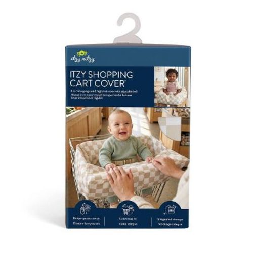 Itzy Ritzy Shopping Cart and High Chair Cover - Taupe Checkerboard