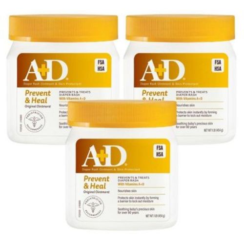A+D Baby Diaper Rash Ointment, Baby Protectant with Vitamins A and D 454g
