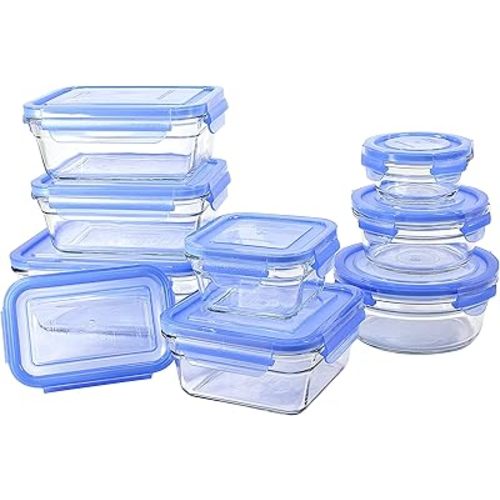 GlassLock 18 Piece Oven Safe Assortment Set, Blue