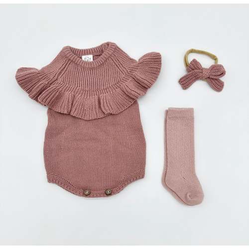 (0-3 mo) Dusty Pink Esme Set – Olive and Cradle