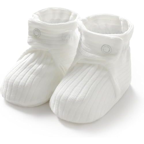 Neiwech Baby Booties Newborn Adjustable Organic Cotton First Walking Shoes Soft Cozy Warm Boots for Infant Boy Girl