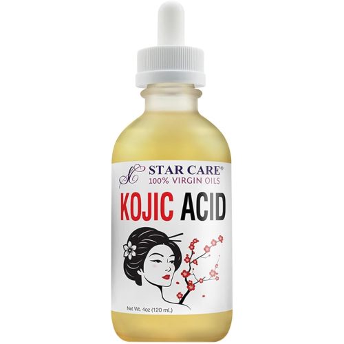 100% Virgin Kojic Acid Oil, Brightening & Moisturizing Face & Body Oil, Dark Spot Corrector, Even Skin Tone, 4oz / 120ml