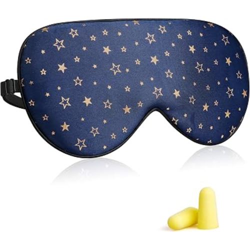 Silk Sleep Eye Mask for Men Women, Comfortable Super Soft Eye Mask with Adjustable Strap, 100% Pure Silk, Works with Every Nap Position, Ultimate Sleeping Aid Blindfold, Blocks Light, Jersey Slumber