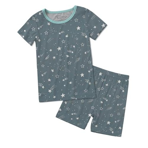 Jimonda Baby Boys Girls Pajama Sets Viscose from Bamboo Kids Sleepwear Short Sleeve Summer Pjs 2-Piece 18M-12Y