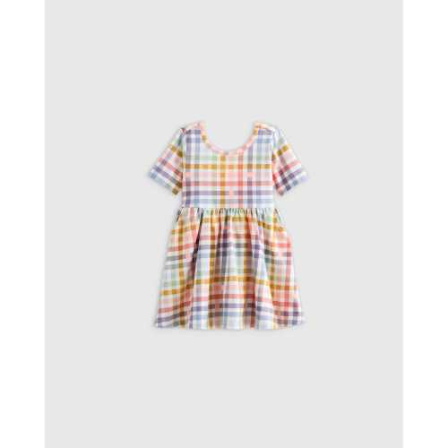 Organic Cotton Skater Dress - Baby Girl in Plaid