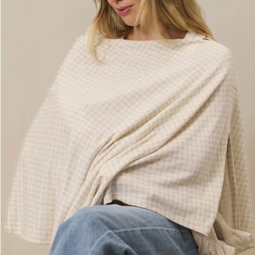 Cream Houndstooth Nursing Cover