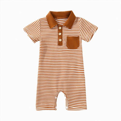 JUMEYU Unisex Baby Jumpsuit Summer Baby Boy Short Sleeve Jumpsuit Romper One Piece Clothes 0 3 6 9 12 18 24 Months (Khaki,6-12 Months)