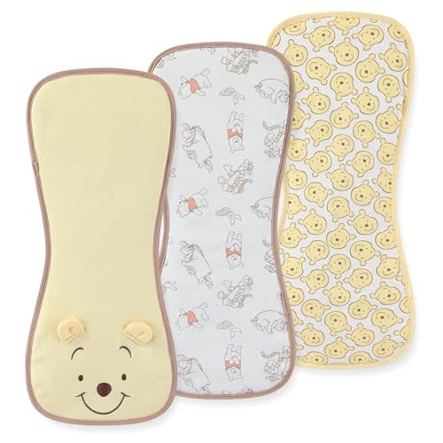 Disney Baby Winnie the Pooh Burp Cloths 3 Pack Soft Absorbent 20" x 10" Leakproof Burping Rags for Newborn and Infants