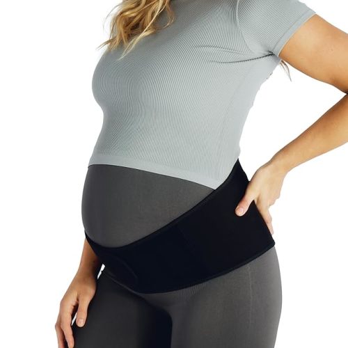 Belly Bandit Upsie Belly Pregnancy Support Belt - Comfortable Pregnancy Abdominal Band for Lower Back & Hip Relief - Soft 12" Adjustability Fit with Anti-Dig Closure - Black, Medium