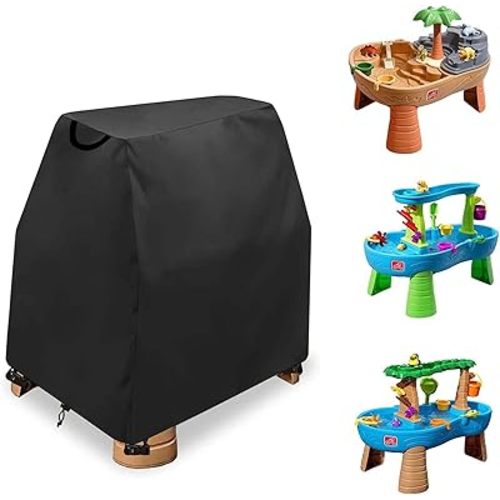 AKEfit Kids Water Table Cover Fits Rain Showers Splash Pond Water Table for Toddlers, Waterproof Dustproof Outdoor Toys Cover-Cover Only, Black