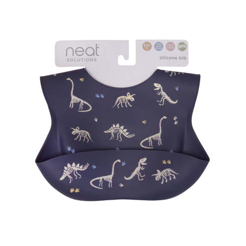 Neat Solutions Dinosaur Print Infant Silicone Bib
