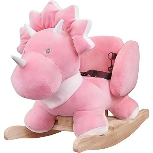 Nattou Rocking Horse Animal for Children10-36 Months, 25 x 13 x 18 in (Tina The Triceratops)