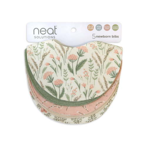 Neat Solutions 5 Pack Girl Newborn Bib